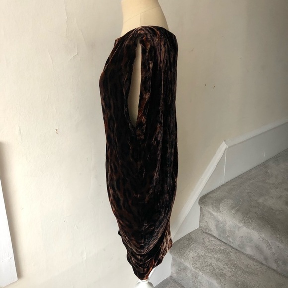 DVF Diane Von Furstenberg Wilma Joon Brown Velvet Leopard Print Dress EUC Size 8 - Picture 4 of 9